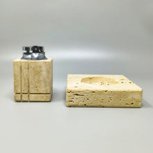 Load image into Gallery viewer, Rare 1970s Travertine Smoking Set by Enzo Mari for Fratelli Mannelli Madinteriorart by Maden