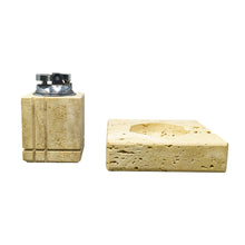 Load image into Gallery viewer, Rare 1970s Travertine Smoking Set by Enzo Mari for Fratelli Mannelli Madinteriorart by Maden