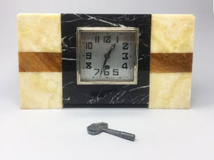 1930s Astonishing Art Deco French Marble Clock Manufrance Madinteriorartshop by Maden