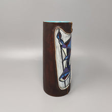 Load image into Gallery viewer, 1950s Gorgeous Marcello Fantoni Ceramic Vase Encased in Leather. Made in Italy Madinteriorartshop by Maden