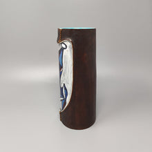 Load image into Gallery viewer, 1950s Gorgeous Marcello Fantoni Ceramic Vase Encased in Leather. Made in Italy Madinteriorartshop by Maden