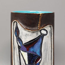 Load image into Gallery viewer, 1950s Gorgeous Marcello Fantoni Ceramic Vase Encased in Leather. Made in Italy Madinteriorartshop by Maden