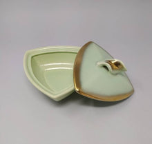 Load image into Gallery viewer, 1950s Vintage French Stunnig Ceramic Box in Gold and Aquamarine colors - Madinteriorart by Maden