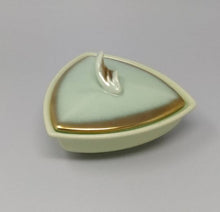 Load image into Gallery viewer, 1950s Vintage French Stunnig Ceramic Box in Gold and Aquamarine colors - Madinteriorart by Maden