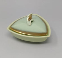 Load image into Gallery viewer, 1950s Vintage French Stunnig Ceramic Box in Gold and Aquamarine colors - Madinteriorart by Maden