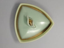Load image into Gallery viewer, 1950s Vintage French Stunnig Ceramic Box in Gold and Aquamarine colors - Madinteriorart by Maden