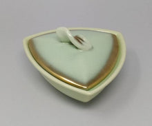 Load image into Gallery viewer, 1950s Vintage French Stunnig Ceramic Box in Gold and Aquamarine colors - Madinteriorart by Maden