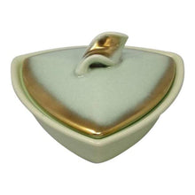 Load image into Gallery viewer, 1950s Vintage French Stunnig Ceramic Box in Gold and Aquamarine colors - Madinteriorart by Maden