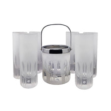 Load image into Gallery viewer, 1960 Gorgeous Ice Bucket with 6 Glasses in Hand Cut Lead Crystal by Kristal. Made in Italy Madinteriorart by Maden