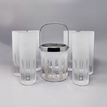 Load image into Gallery viewer, 1960 Gorgeous Ice Bucket with 6 Glasses in Hand Cut Lead Crystal by Kristal. Made in Italy Madinteriorart by Maden