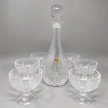 Load image into Gallery viewer, 1960s Elegant Italian Mid Century Vintage Crystal Decanter with 6 Crystal Glasses Madinteriorart by Maden