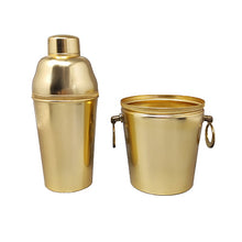 Load image into Gallery viewer, 1960s Gorgeous Cocktail Shaker With Ice Bucket in Aluminium. Made in Italy Madinteriorart by Maden