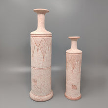 Load image into Gallery viewer, 1970s Amazing Pair of Vases in Ceramic in Antique Pink Color. Made in Italy Madinteriorartshop by Maden