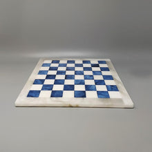 Load image into Gallery viewer, 1970s Elegant Blue and White Chess Set in Volterra Alabaster Handmade. Made in Italy Madinteriorart by Maden