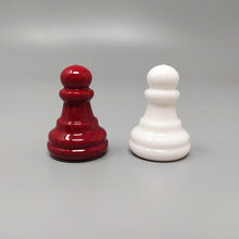 Load image into Gallery viewer, 1970s Elegant Red and White Chess Set in Volterra Alabaster Handmade. Made in Italy Madinteriorart by Maden