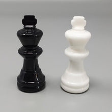 Load image into Gallery viewer, 1970s Gorgeous Black and White Chess Set in Volterra Alabaster Handmade Made in Italy Madinteriorart by Maden