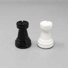 Load image into Gallery viewer, 1970s Gorgeous Black and White Chess Set in Volterra Alabaster Handmade Made in Italy Madinteriorart by Maden