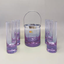 Load image into Gallery viewer, 1970s Gorgeous Crystal Ice Bucket with 4 Glasses by Ivat. Made in Italy Madinteriorart by Maden
