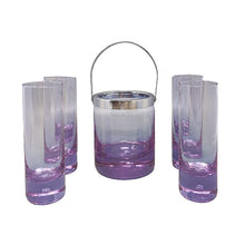Load image into Gallery viewer, 1970s Gorgeous Crystal Ice Bucket with 4 Glasses by Ivat. Made in Italy Madinteriorart by Maden