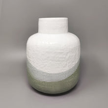 Load image into Gallery viewer, 1970s Gorgeous Green And White Vase in Ceramic by F.lli Brambilla. Made in Italy Madinteriorartshop by Maden