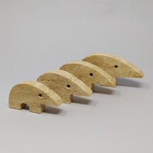 Load image into Gallery viewer, 1970s Set of 4 Original Travertine Anteater Sculptures designed by Enzo Mari for F.lli Mannelli Madinteriorart by Maden