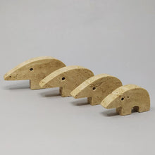 Load image into Gallery viewer, 1970s Set of 4 Original Travertine Anteater Sculptures designed by Enzo Mari for F.lli Mannelli Madinteriorart by Maden