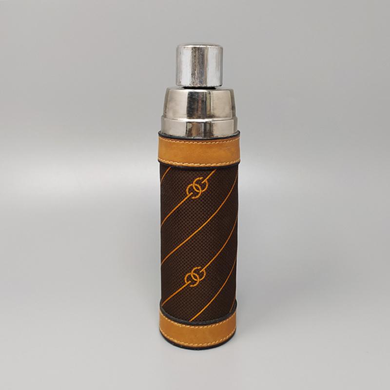 1970s Stunning GUCCI Brown Monogram Canvas Thermos Vacuum Flask. Made