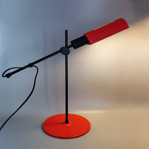 1970s Stunning Red Table Lamp by Veneta Lumi. Made in Italy Madinteriorart by Maden
