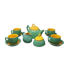 Load image into Gallery viewer, 1980s Gorgeous Green and Yellow Tea Set/Coffee Set in Ceramic by Naj Oleari. Made in Italy Madinteriorartshop by Maden