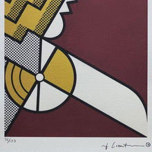 Load image into Gallery viewer, 1980s Original Stunning Roy Lichtenstein &quot;Salute To Aviation Corlett 63&quot; Limited Edition Lithograph Madinteriorart by Maden
