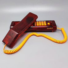 Load image into Gallery viewer, 1990s Gorgeous Swatch Twin Phone "Deluxe" With The Original Box. Memphis Style Madinteriorartshop by Maden