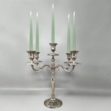 Load image into Gallery viewer, 1950s Stunning Candelabra for Five Candles in Stainless Steel. Handmade. Made in Italy Madinteriorart by Maden

