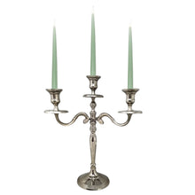 Load image into Gallery viewer, 1950s Stunning Candelabra for Three Candles in Stainless Steel. Handmade. Made in Italy Madinteriorart by Maden
