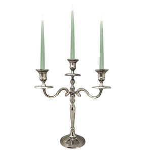 1950s Stunning Candelabra for Three Candles in Stainless Steel. Handmade. Made in Italy Madinteriorart by Maden