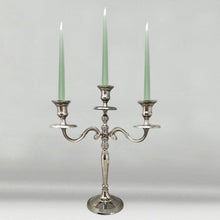 Load image into Gallery viewer, 1950s Stunning Candelabra for Three Candles in Stainless Steel. Handmade. Made in Italy Madinteriorart by Maden
