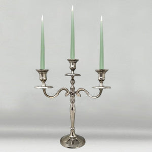 1950s Stunning Candelabra for Three Candles in Stainless Steel. Handmade. Made in Italy Madinteriorart by Maden