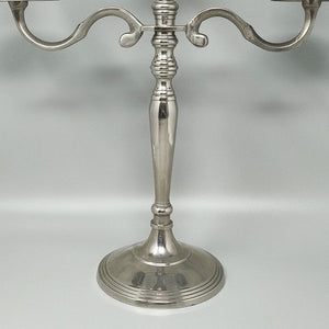 1950s Stunning Candelabra for Three Candles in Stainless Steel. Handmade. Made in Italy Madinteriorart by Maden