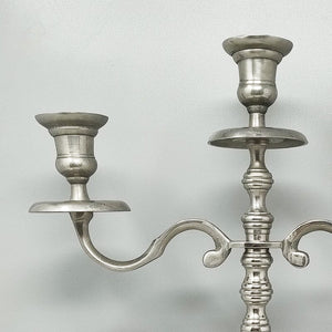 1950s Stunning Candelabra for Three Candles in Stainless Steel. Handmade. Made in Italy Madinteriorart by Maden