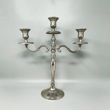 Load image into Gallery viewer, 1950s Stunning Candelabra for Three Candles in Stainless Steel. Handmade. Made in Italy Madinteriorart by Maden
