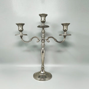 1950s Stunning Candelabra for Three Candles in Stainless Steel. Handmade. Made in Italy Madinteriorart by Maden