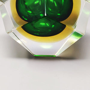 1960s Astonishing Green Murano Ashtray or Bowl By Flavio Poli for Seguso. Made in Italy Madinteriorart by Maden