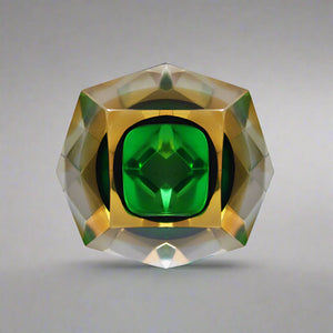 1960s Astonishing Green Murano Ashtray or Bowl By Flavio Poli for Seguso. Made in Italy Madinteriorart by Maden