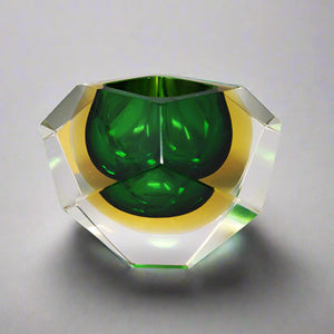 1960s Astonishing Green Murano Ashtray or Bowl By Flavio Poli for Seguso. Made in Italy Madinteriorart by Maden