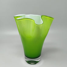 Load image into Gallery viewer, 1960s Astonishing Green Vase &quot;Fazzoletto&quot; By Ca&#39; Dei Vetrai in Murano Glass. Made in Italy Madinteriorart by Maden
