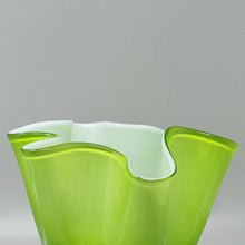 Load image into Gallery viewer, 1960s Astonishing Green Vase &quot;Fazzoletto&quot; By Ca&#39; Dei Vetrai in Murano Glass. Made in Italy Madinteriorart by Maden
