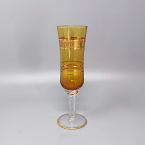 1960s Astonishing Set of Six Glasses in Murano Glass. Made in Italy Madinteriorart by Maden