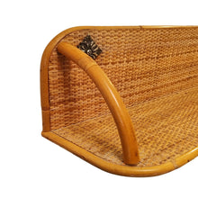 Load image into Gallery viewer, 1960s Gorgeous Bamboo and Rattan Mirror and Console. Made in Italy Madinteriorart by Maden
