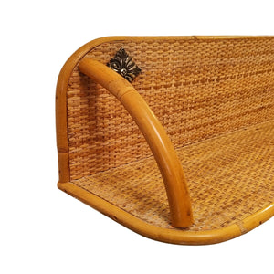 1960s Gorgeous Bamboo and Rattan Mirror and Console. Made in Italy Madinteriorart by Maden