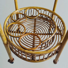 Load image into Gallery viewer, 1960s Gorgeous Bamboo &amp; Rattan Serving Bar Cart Trolley by Franco Albini. Made in Italy Madinteriorart by Maden
