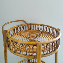 Load image into Gallery viewer, 1960s Gorgeous Bamboo &amp; Rattan Serving Bar Cart Trolley by Franco Albini. Made in Italy Madinteriorart by Maden
